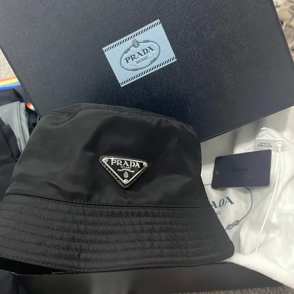 Brand new size Medium Re-Nylon Black Prada Bucket Hat Prada Re-Nylon Bucket Hat | Saks Fifth Avenue main image 4